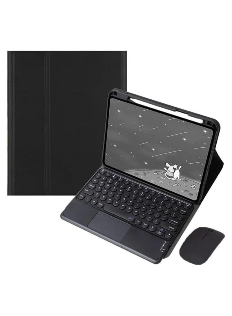 general Arabic and English Tablet Keyboard Case for Xiaomi Redmi Pad Pro 12.1 Inch (2024), Touchpad Detachable Keyboard with Pen Holder Slim Leather Stand + Mouse - Image 1