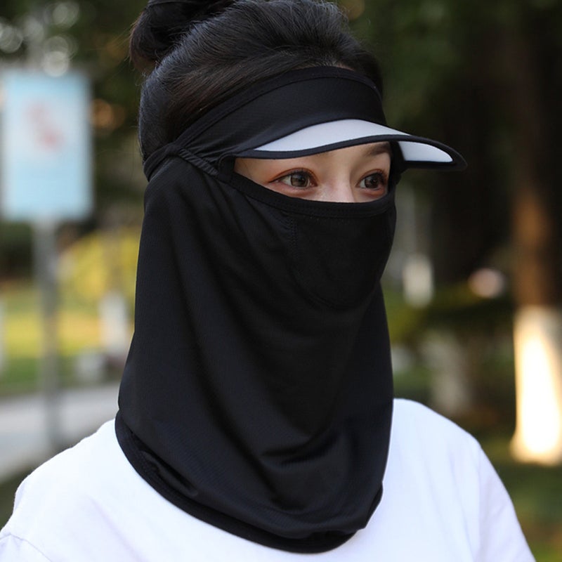حاجز واقٍ للوجه من أشعة الشمس الصيفية للذكور والإناث - حاجز واقٍ للوجه والرأس بزاوية كاملة، قابل للتنفس، لطيف بالجلد، ناعم، عالي المرونة - Image 2