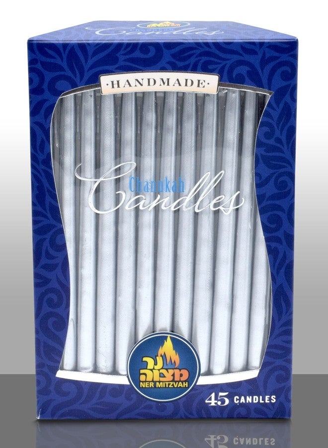 Ner Mitzvah Dripless Chanukah Candles Standard Size, Metallic Silver Hanukkah Candles Fits Most Menorahs, Premium Quality Wax for All 8 Nights of Hanukkah - Count 45 - Image 5