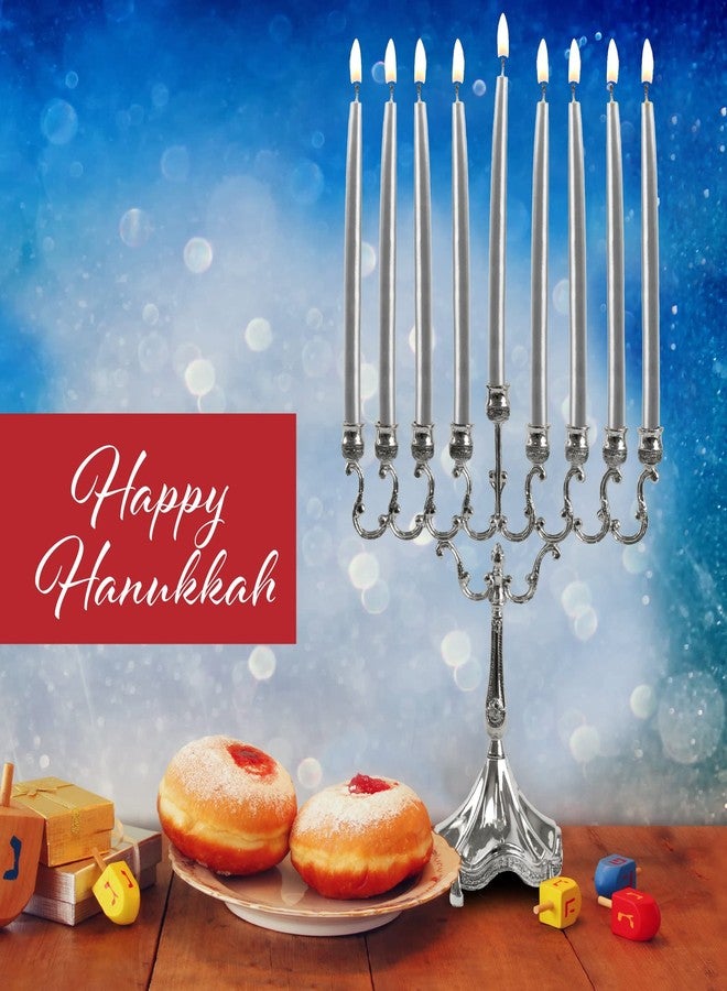 Ner Mitzvah Dripless Chanukah Candles Standard Size, Metallic Silver Hanukkah Candles Fits Most Menorahs, Premium Quality Wax for All 8 Nights of Hanukkah - Count 45 - Image 4