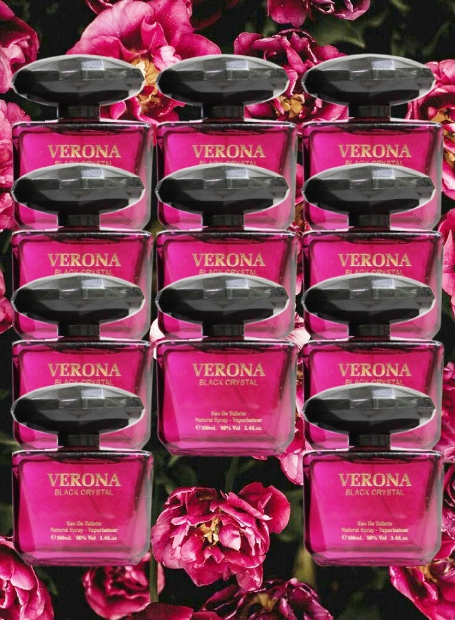 CRYSTAL 11 Pieces Verona Black Crystal Perfume 100ML - Image 1