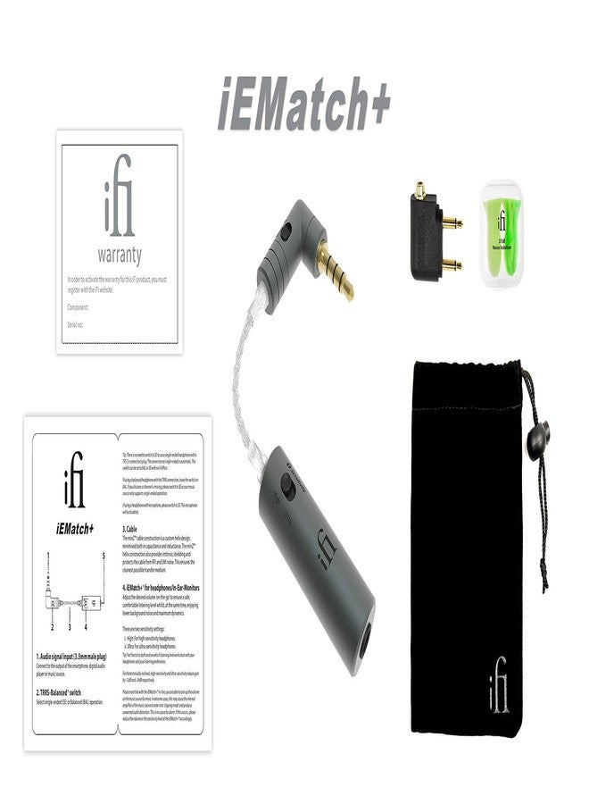 iFi iEMatch+ 3.5mm Male to Female Headphone Jack in-Ear-Monitor Audio/Optimizer/Attenuator - Image 4