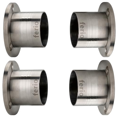 Ferio Wall to Wall Curtain Bracket Set of 4 for 1 Inch Curtain Rod/Curtain Rod Holders/Stainless Steel Curtain Accessories for Window Curtains and Door Curtains (Stainless Steel, Pack of 4) - Image 1