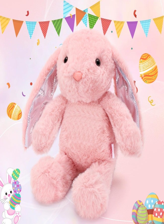 VANLINNY Easter Bunny Stuffed Animal, Pink Bunny Plush with Glitter Spot Long Ears, Huggable and Soft Rabbit Plush Toy, Easter Gifts for Kids, Xmas Birthday Gift for Boys, Girls and Toddlers - Image 5