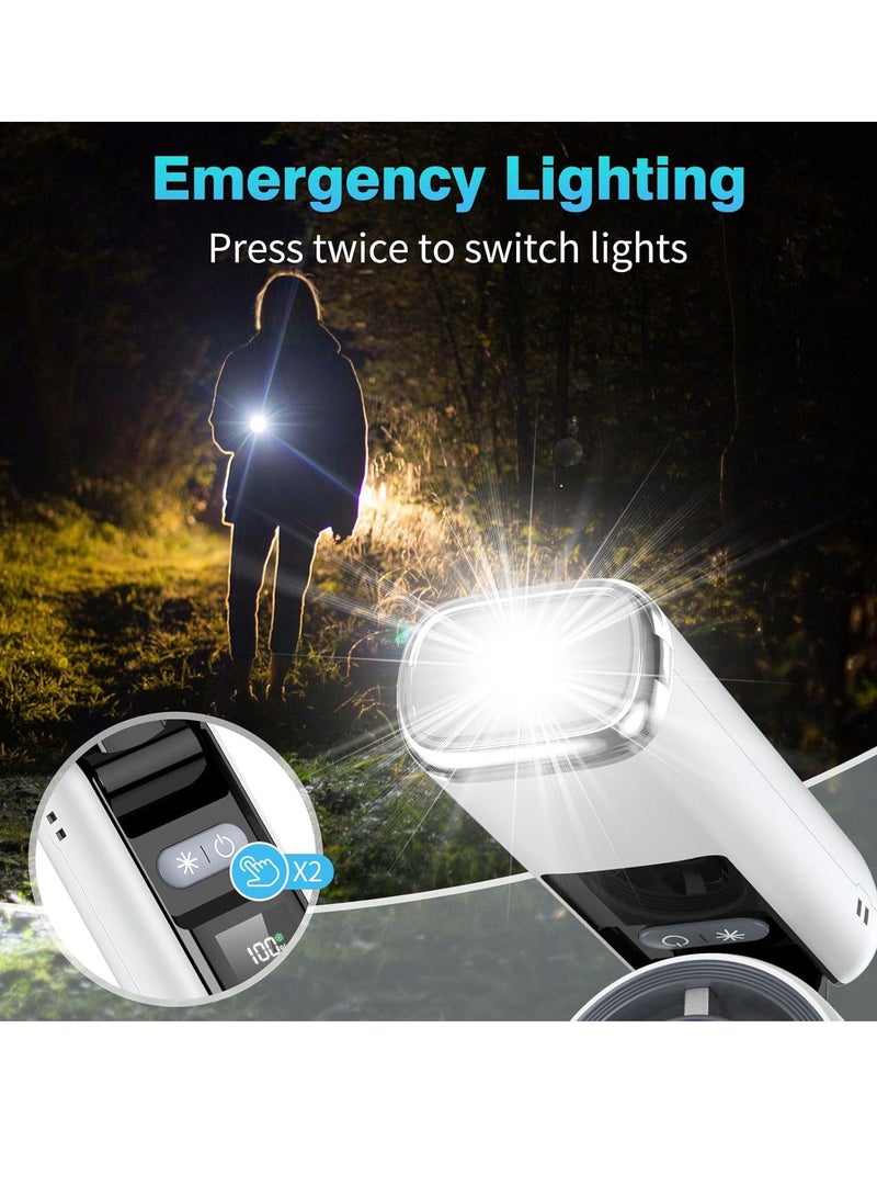 ALASAMCO Portable Handheld Fan, Speed(1-100) Adjustable Mini Turbo Fans, 4000mAh Battery USB Rechargeable Personal Fans, LED Digital Display, 3 IN 1 Foldable Fan with Night Light for Travel/Camping/Outdoor/Office - Image 3