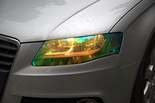 F & B LED LIGHTS 12 by 48 inches Self Adhesive Shiny Chameleon Headlights Tail Lights Fog Lights FilmsFilm Sheet StickerTint Vinyl Film 12 X 48 Bright Orange - Image 5