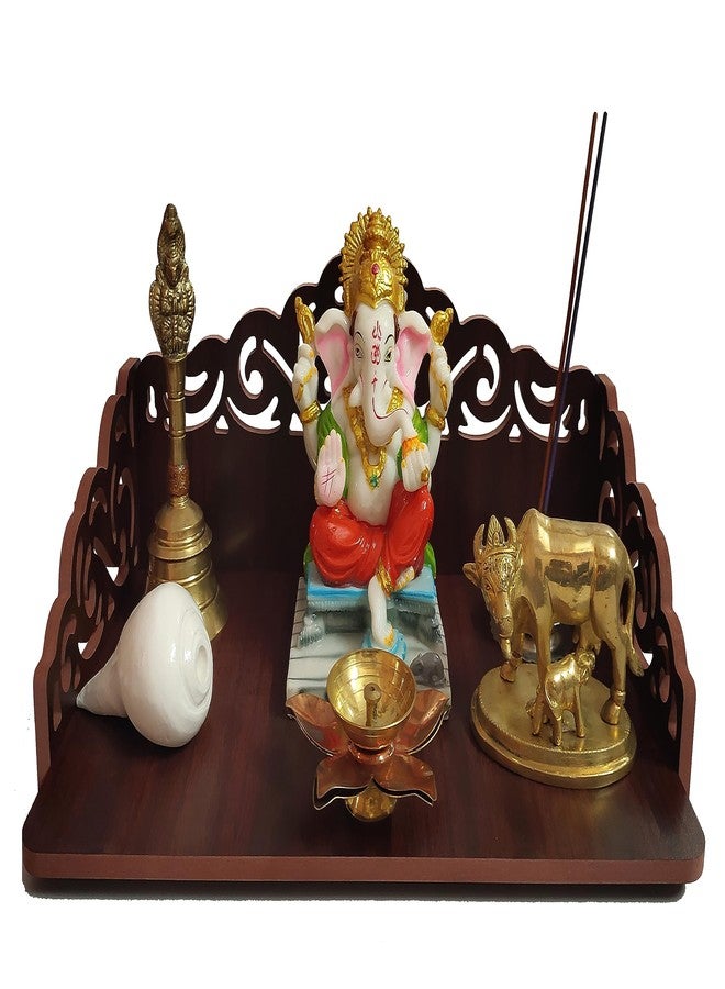 DIVOKAH® MDF Wooden Temple/Wooden chowki/Laddo Gopal Jhula/Swing/God singhasan (8 MM Plywood Thickness) (WDN CHOWKI) - Image 1