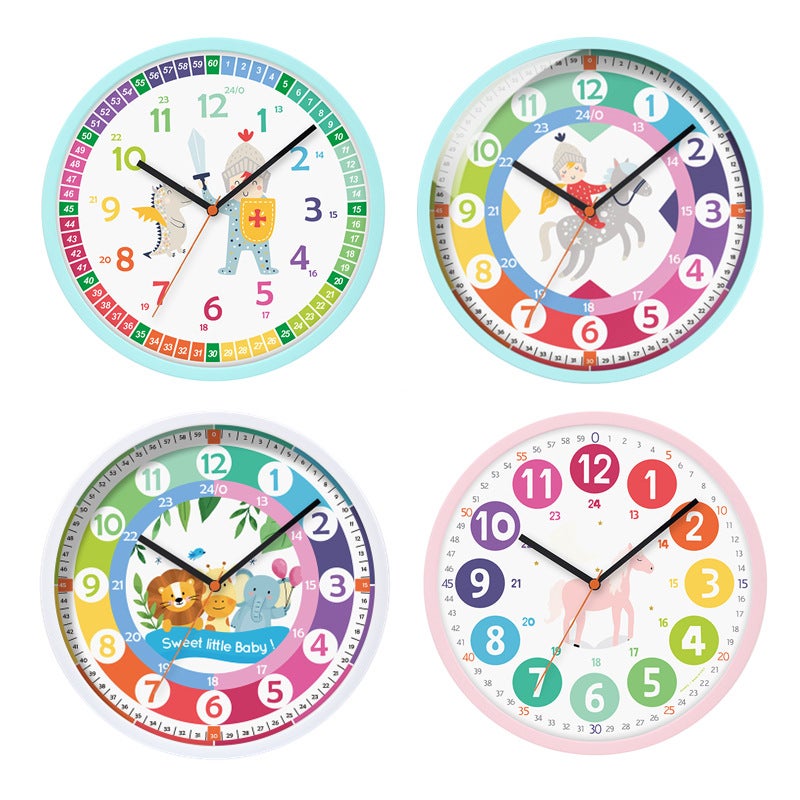 10-Inch Early Education Learning Clock Generation Wall Clock Teaching Clock Puzzle Enlightenment Children Cartoon Toy Clock Factory - Image 2