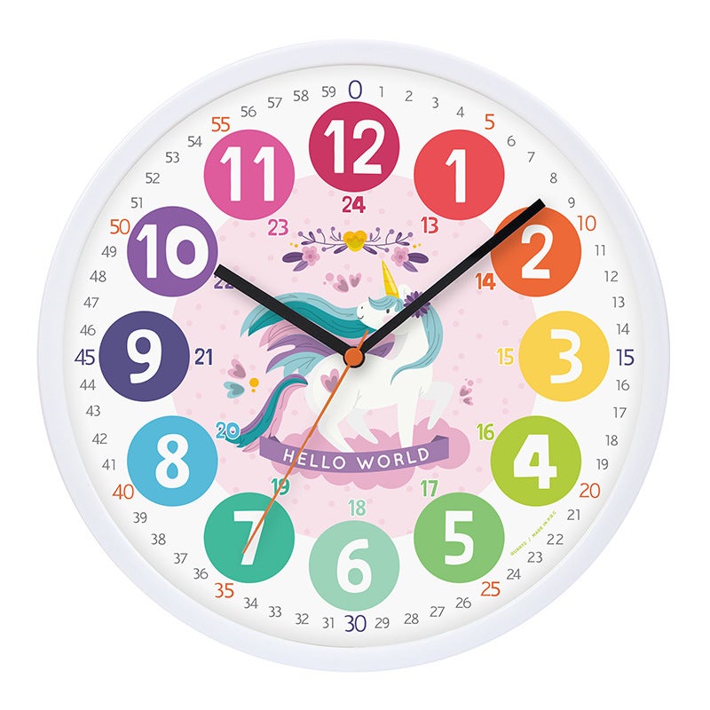 10-Inch Early Education Learning Clock Generation Wall Clock Teaching Clock Puzzle Enlightenment Children Cartoon Toy Clock Factory - Image 1