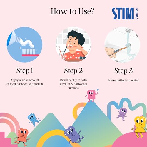 STIM Junior Baby Toothpaste | Safe to Swallow | 6–36 Months | Grape Flavoured | Fluoride & SLS Free Training paste | Enriched with Xylitol & Vit E | For Milk Teeth (Combo pack with toothbrush) (Pack of 2) - Image 5