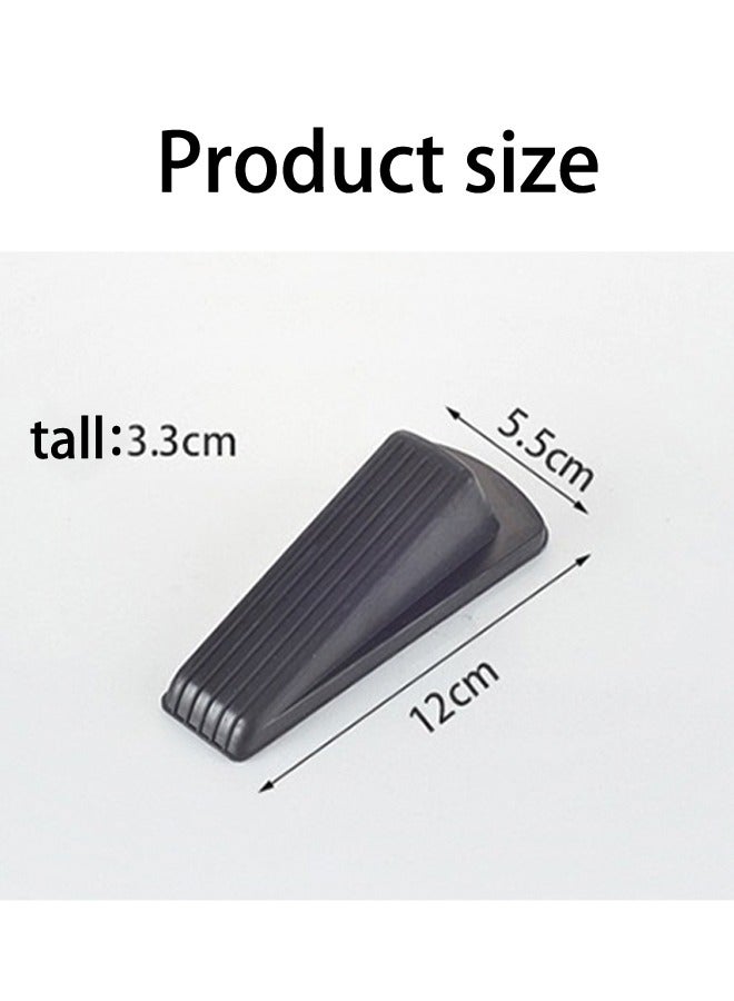 2 Pcs Heavy Duty Wedge Rubber Door Stop Works on All Floor Surfaces Height up to Non-Scratching Doorstops Special for Home Office School Heavy Door Door Stopper Black  - Image 3