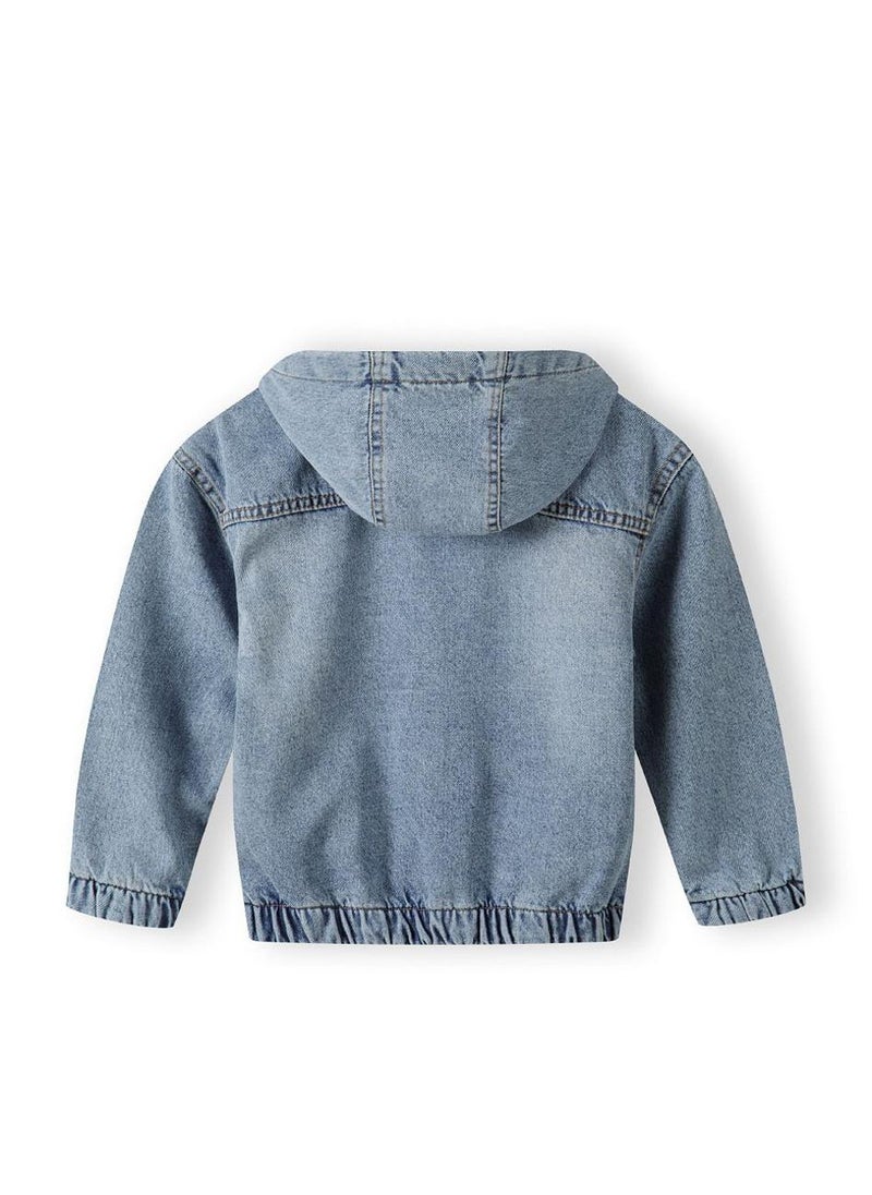 MINOTI Kids' Denim Jacket with Hood and Zip Closure  - Image 2