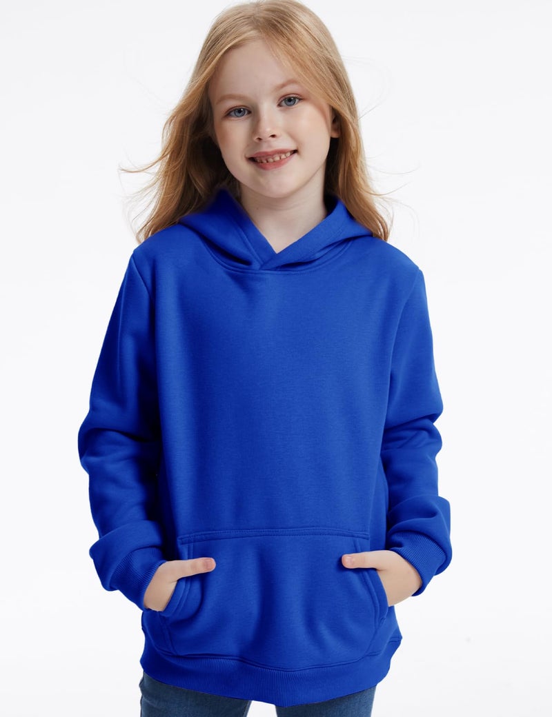 Flygo Unisex Boys Girls Sherpa Hoodie Fleece Lined Hooded Sweatshirt Pullover Sweater Kids Fall Winter Hoodies 5-11Years(Blue-L) - Image 2