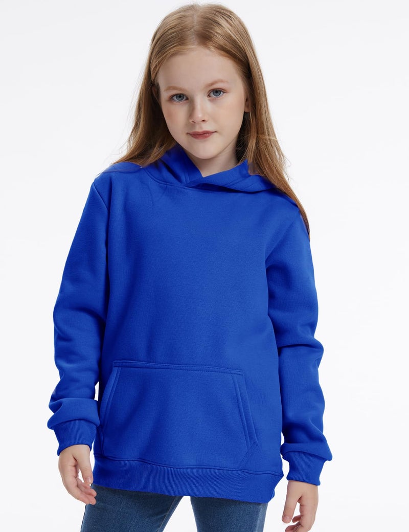 Flygo Unisex Boys Girls Sherpa Hoodie Fleece Lined Hooded Sweatshirt Pullover Sweater Kids Fall Winter Hoodies 5-11Years(Blue-L) - Image 4