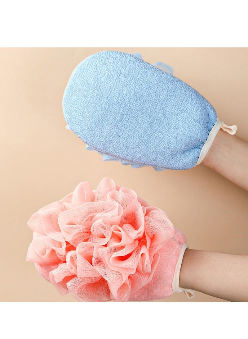 ECVV ECVV Exfoliating Glove Body Scrubber, Double Sided Shower Scrubbing Mitt, Bath Shower Sponge, Dead Skin Remover, Shower Loofahs Mesh Balls Body Wash Bathroom for Men Women  - Image 3