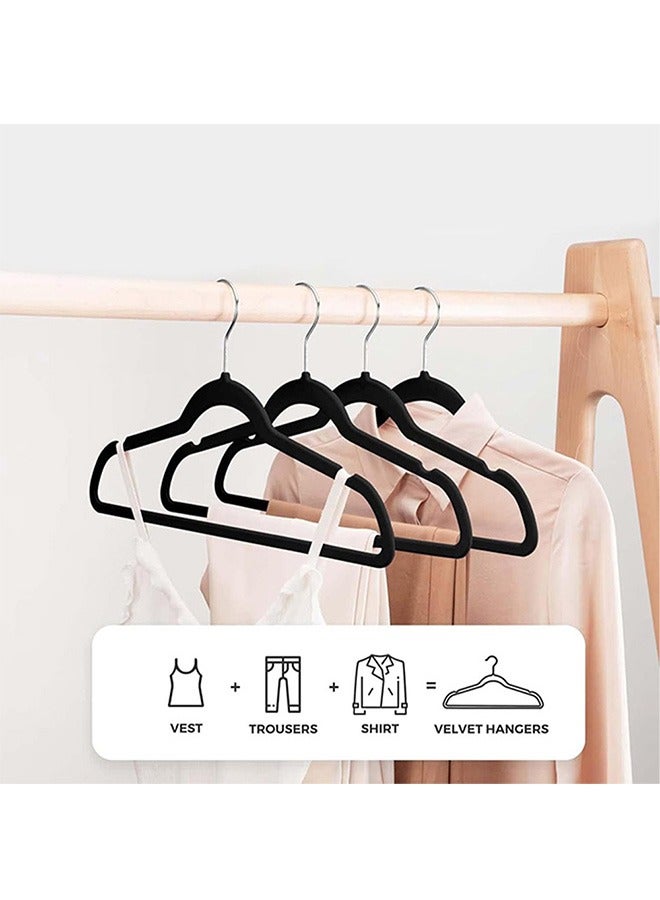 YIJIA HOME GOODS 50-Piece Velvet Hanger, Non-Slip Hanger-Space Saving, Black - Image 5