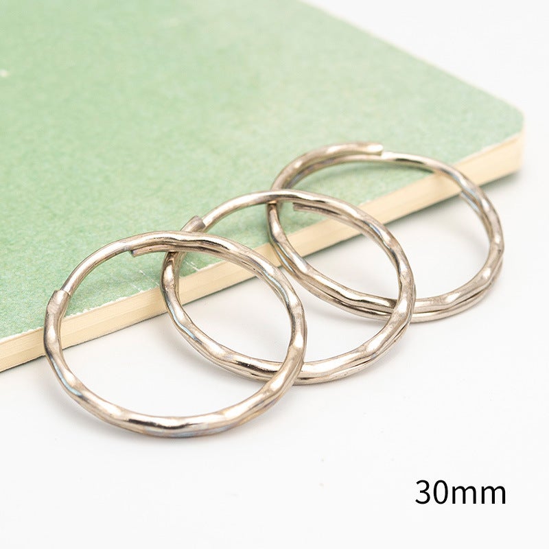 25mm Rose Gold Metal Keychain Rings Flat Automotive Key Accessories 30mm Guangzhou embossed key ring [1] 