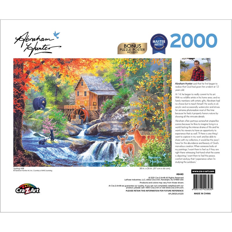 RoseArt - Abraham Hunter - Spring Mill - 2000 Piece Jigsaw Puzzle for Adults - Image 4