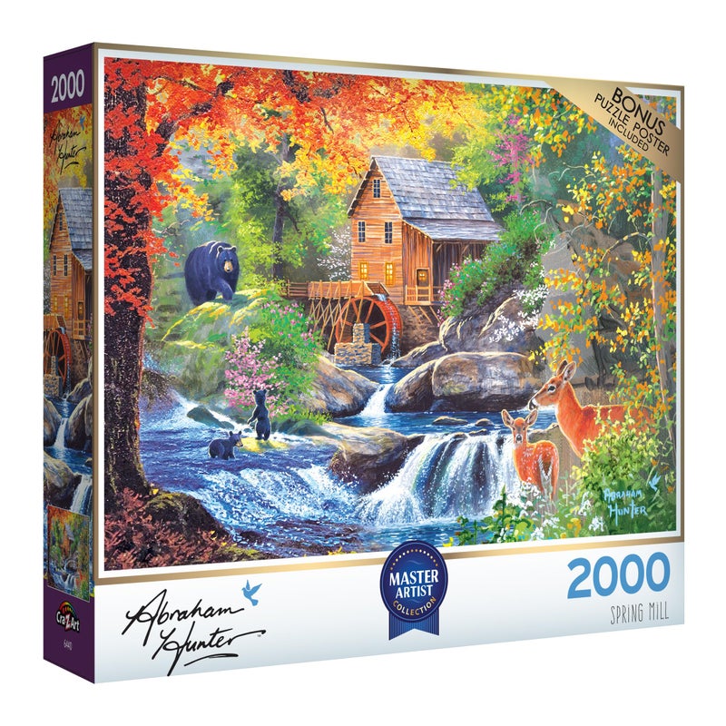 RoseArt - Abraham Hunter - Spring Mill - 2000 Piece Jigsaw Puzzle for Adults - Image 2
