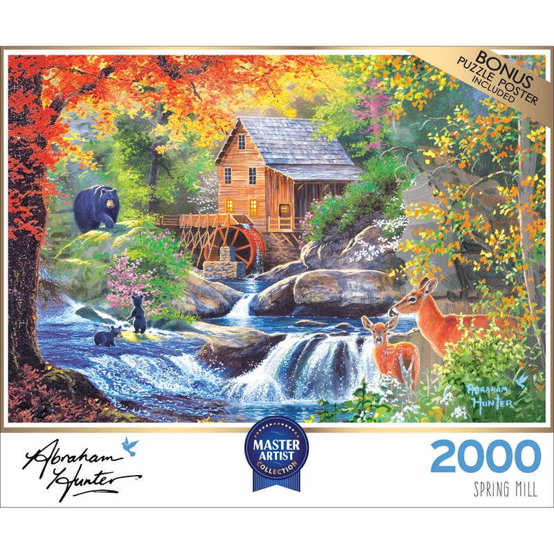 RoseArt - Abraham Hunter - Spring Mill - 2000 Piece Jigsaw Puzzle for Adults - Image 3