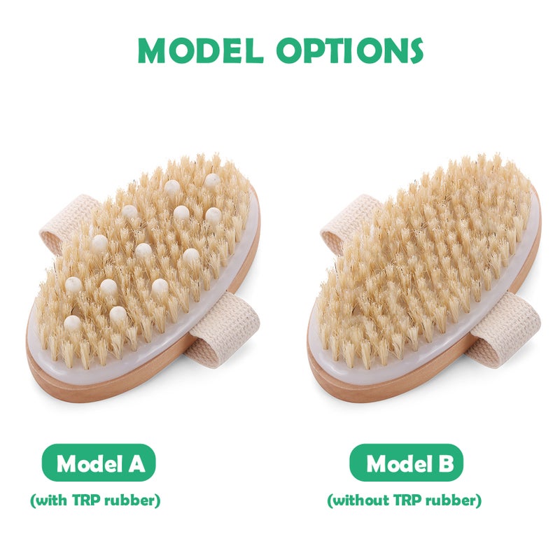 Massage Body Brush Wet or Dry Brushing Body Exfoliating Bath Brush Natural Bristles Cellulite Shower Brush for Removing Dead Skin Cellulite Lymph Lymphatic Drainage - Image 3