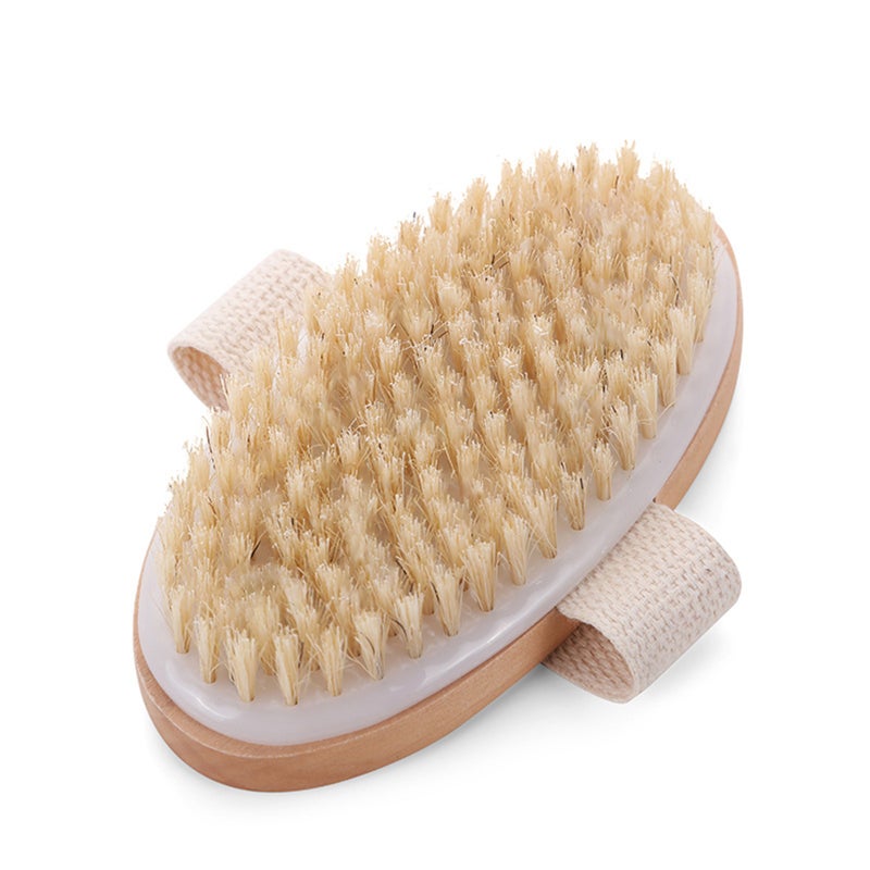 Massage Body Brush Wet or Dry Brushing Body Exfoliating Bath Brush Natural Bristles Cellulite Shower Brush for Removing Dead Skin Cellulite Lymph Lymphatic Drainage - Image 1