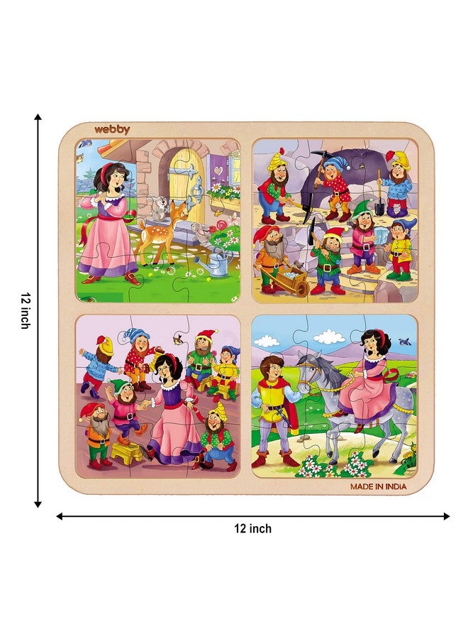 Webby Kid 4 in 1 Snow White Wooden Puzzle Toy, 36 Pcs - Image 3