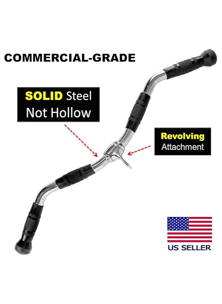 Generic FITNESS MANIAC USA EZ Curl Cable Bar Attachment - Revolving 30" Curl Bar with Wide Grip, Cable Machine Accessories for Bicep and Tricep Exercises in Home Gym  - Image 2
