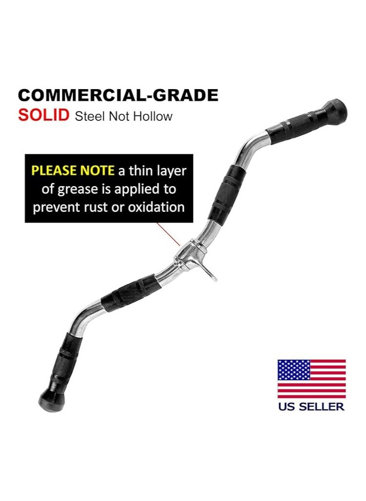 Generic FITNESS MANIAC USA EZ Curl Cable Bar Attachment - Revolving 30" Curl Bar with Wide Grip, Cable Machine Accessories for Bicep and Tricep Exercises in Home Gym  - Image 4