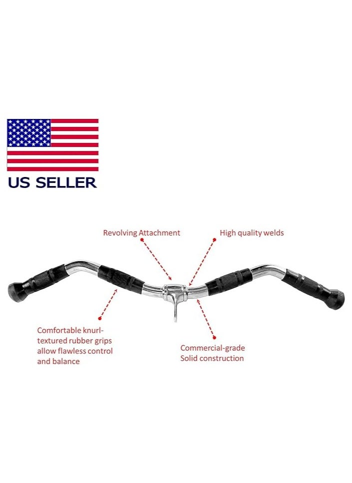 Generic FITNESS MANIAC USA EZ Curl Cable Bar Attachment - Revolving 30" Curl Bar with Wide Grip, Cable Machine Accessories for Bicep and Tricep Exercises in Home Gym  - Image 3