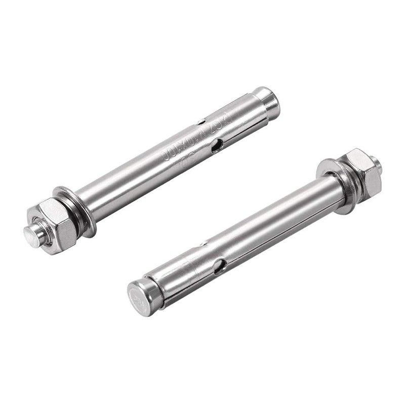 SDY 3 Pcs M10 x 100mm 304 Stainless Steel Expansion Bolt External Hex Expansion Screw Bolt Sleeve Anchor，Pool Safety Cover Expansion Bolts，for Concrete - Image 1