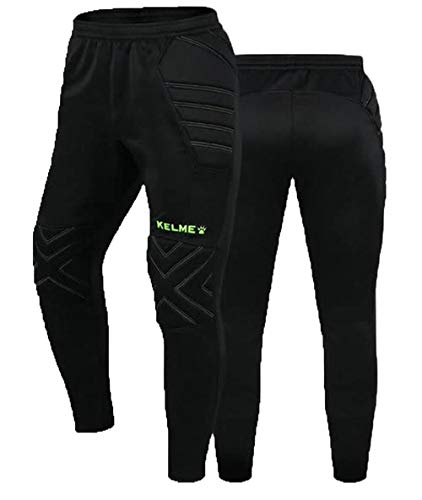 KELME Soccer Goalkeeper Pants Pro with Protection Pads – Padded Soccer Goalie Pants – Kids, Youth and Adults Sizes (Black/Yellow, Small) - Image 1