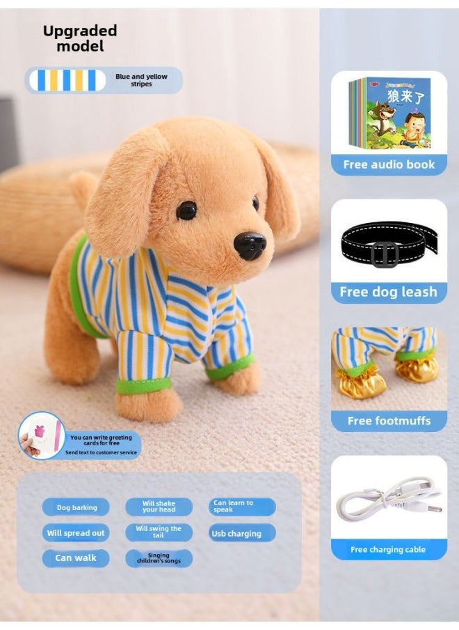 Electric Dog Dog Toy Walking Call Plush Electronic Pet Puppy Children Baby Toy Boys Girls-Color: 72 Children's Songs + Learning To Talk + Shaking Head + Swinging Tail + Dog Scream + Jiao + Walking-Specifications:Official Standard  - Image 1
