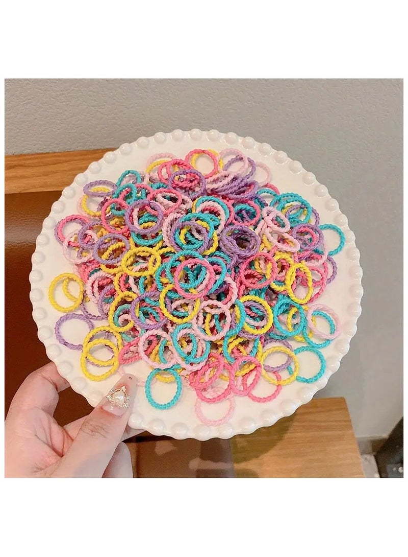 100 PCS Multicolour Mini Hair Ties for Girl - Image 1