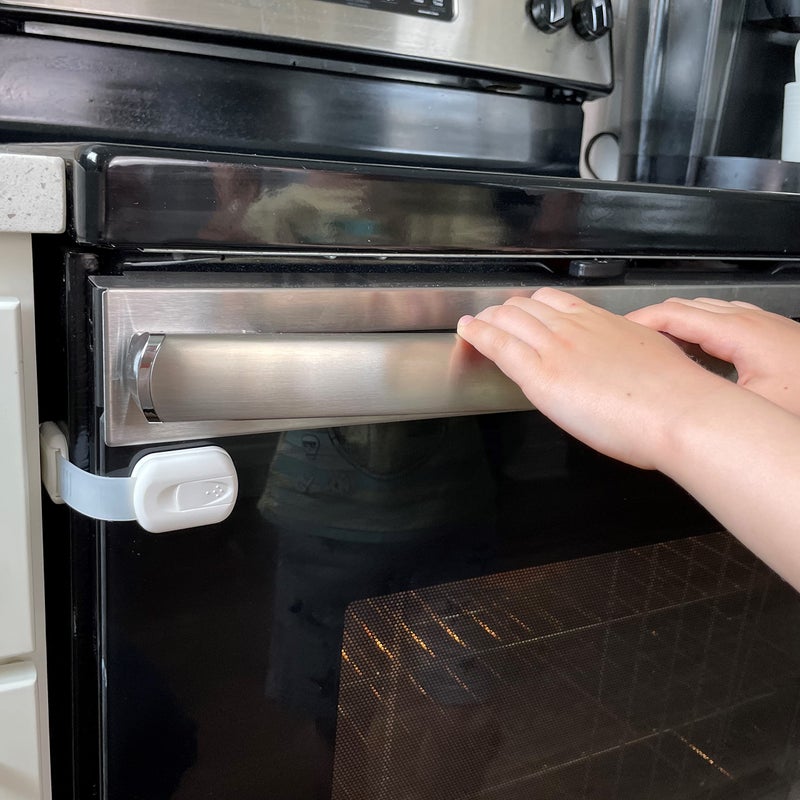 Vmaisi Baby Proofing Cabinet Locks - Childproofing Adjustable Multi Use Straps Latches for Drawers, Fridge, Dishwasher, Toilet Seat, Cupboard, Closet, Oven,Trash Can, Adhesive No Drilling (White) (4) - Image 3