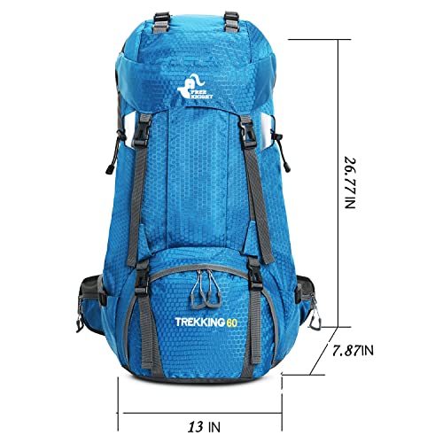 Bseash 60L Waterproof Hiking Camping Backpack with Rain Cover, Large Outdoor Sport Travel Daypack Rucksack for Climbing - Image 2
