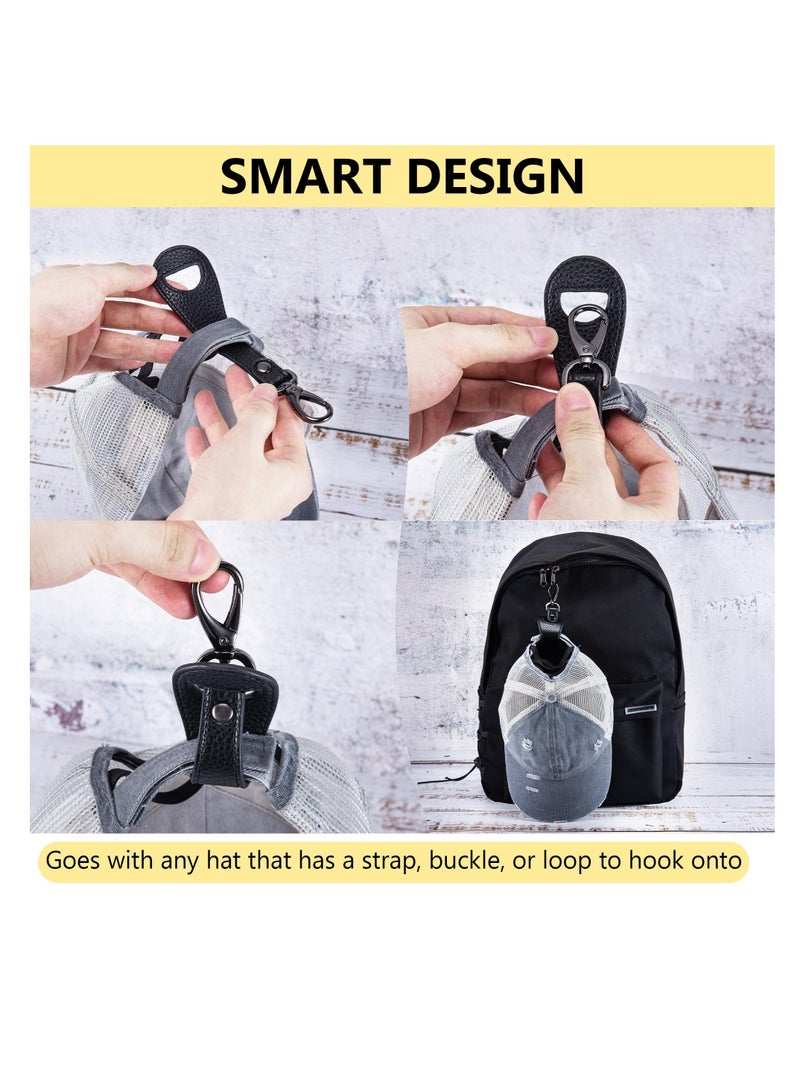 KASTWAVE Hat Clip for Travel, 2 Pcs Elastic Hat Clip for Backpack, Bag and Purse, Hands-Free Clip-on Holder Strap, Hands-Free Bag Accessory for Baseball, Snapback, Ponytail Caps, Outdoor Travel Accessory  - Image 4