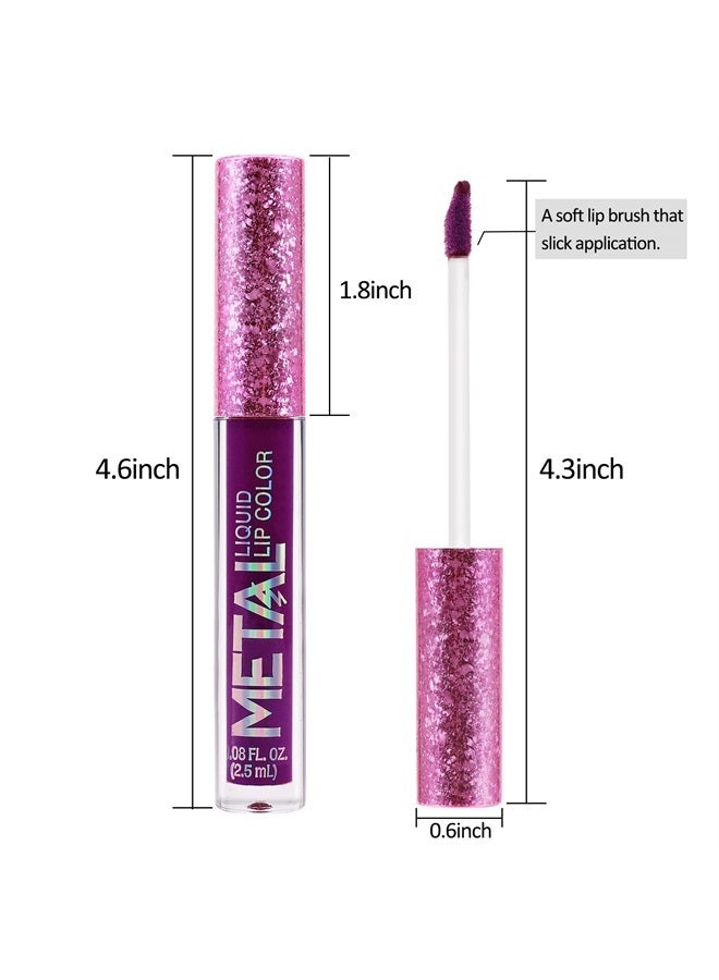 Boobeen Metallic Liquid Lipsticks Matte Lips Lipstick Pearl Glitter Lip Gloss High Pigment Long Lasting Nonstick Lip Glaze Makeup for Women and Girls - Image 3