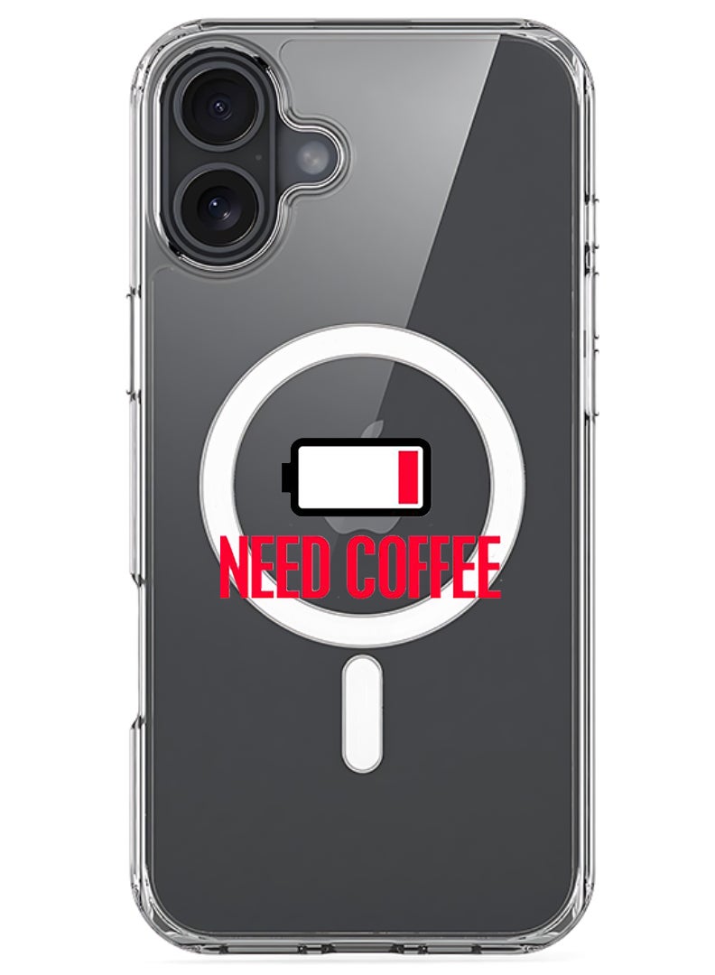 Theodor Magnetic Case for Apple iPhone 17 Compatible with MagSafe Wireless Charging, Shockproof Phone Bumper Cover - Need Coffee - Image 1