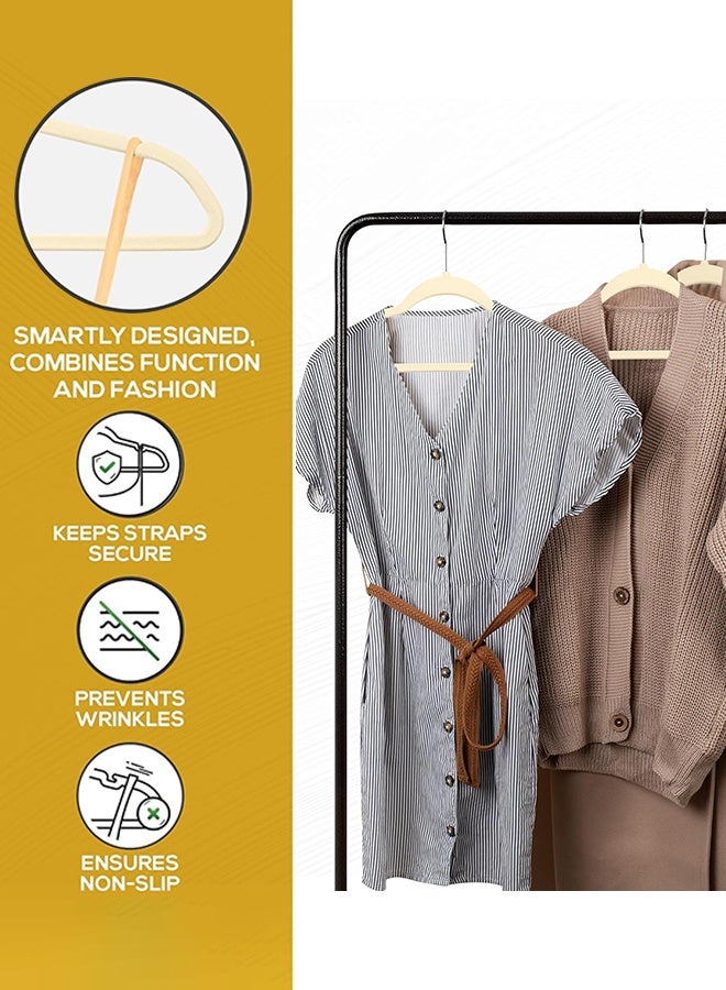 Velvet Clothes Hangers Heavy Duty Durable Suit Hanger Vibrant Color Hangers Lightweight Space Saving Coat Hangers for Closet, 50 Pack, Beige - Image 3
