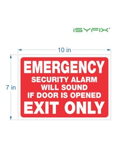 إزيفيكس ملصقات مخارج الطوارئ فقط من iSYFIX - عبوتان مقاس 10 × 7 بوصات - فينيل ذاتي اللصق ممتاز، مقاوم للأشعة فوق البنفسجية والطقس والخدش والماء والبهتان، سيصدر إنذار أمان عند فتح الباب  - Image 2