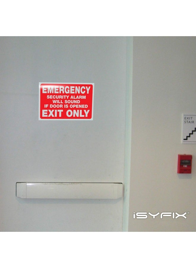 iSYFIX Emergency Exit Only Stickers - 2 Pack 10x7 Inch - Premium Self-Adhesive Vinyl, Laminated UV, Weather, Scratch, Water & Fade Resistance, Security Alarm Will Sound if Door is Opened Signs - pzsku/ZD2F37BF549B2B358D6D7Z/45/_/1740982863/ed4cf8b6-8973-486f-b6b5-b34cec9f90b3