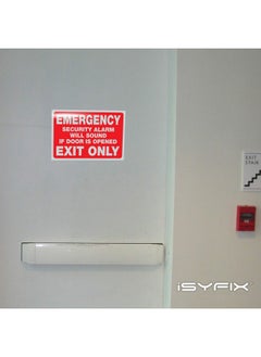 إزيفيكس ملصقات مخارج الطوارئ فقط من iSYFIX - عبوتان مقاس 10 × 7 بوصات - فينيل ذاتي اللصق ممتاز، مقاوم للأشعة فوق البنفسجية والطقس والخدش والماء والبهتان، سيصدر إنذار أمان عند فتح الباب  - Image 4