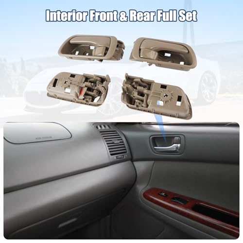 NPAUTO Inside Door Handle Replacement for Toyota Camry 2002 2003 2004 2005 2006, Interior Front Rear Left Driver and Right Passenger Side, Beige, Pack of 4 - Image 2
