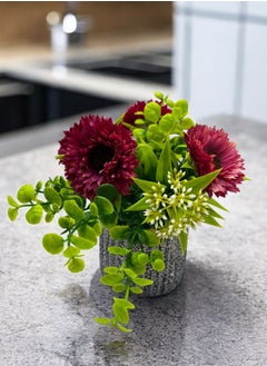 Artificial Flowers in Vase, Fake Plant with Stone Vase, Ideal for Home Office Bedroom Wedding Party Decoration Gifting Red 19x9x9cm - pzsku/ZD2F3965F48C83BA61C46Z/45/_/1734319976/e74b7f10-ce83-4e8b-bf72-9ad9f0a4bb43