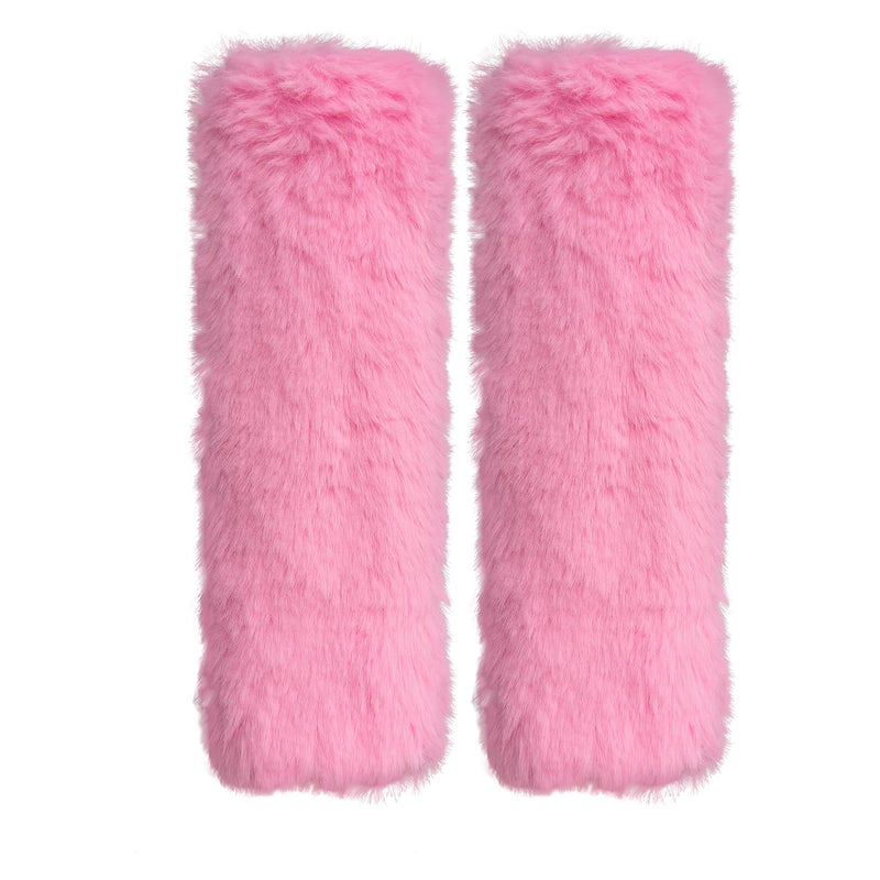 Lutoku 2-Pack Soft Plush Seatbelt Covers for Kids - Comfortable Pink Seat Belt Cushion for Newborns - Car Seat/Stroller Strap Accessories - Enhanced Driving Comfort & Protection (Pink) - Image 1