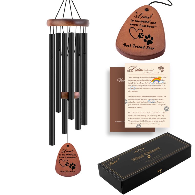 VENBEEL Dog Memorial Gifts, 28" Pet Memorial Wind Chimes, Loss of Dog Sympathy Gift, Pet Loss Passing Away Remembrance Bereavement Gift - Image 1