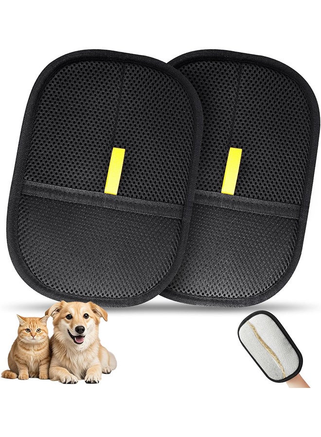 2 PCS Pet Hair Remover Glove, Electrostatic Removal Gloves for Pet Hair, Pet Hair Remover Gloves for Dog & Cat, Reusable Pet Hair Remover Glove for Carpet, Couch, Clothing, Furniture - Image 1