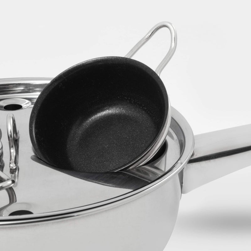 ExcelSteel إكسل ستيل 18/10 وعاء بيض مسلوق من الفولاذ المقاوم للصدأ بسعة 2 كوب، غير لاصق وسهل الاستخدام، أدوات مطبخ مقاومة للصدأ، مقلاة لطهي الإفطار والغداء على الموقد - Image 4