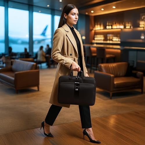 ICON The Neo Breifcase 13L | Premium Polyester, Fits 15.6" Laptops | Luggage Sleeve, Padded Laptop Compartment, Water-Resistant & Unisex Laptop Bag (Black) - Image 3